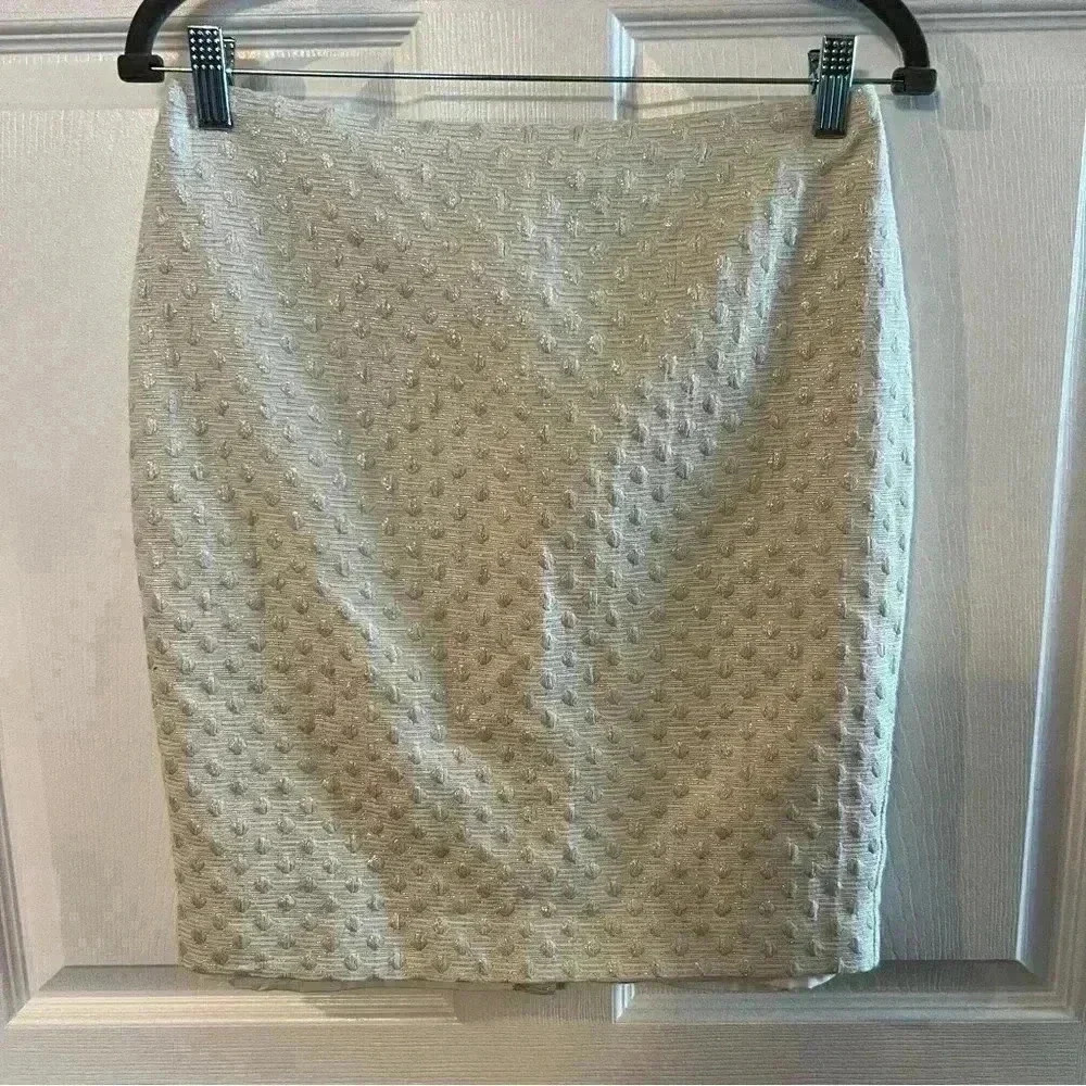 Ann Taylor Factory Winter White Pencil Skirt with Shimmer. Size 6 Petite